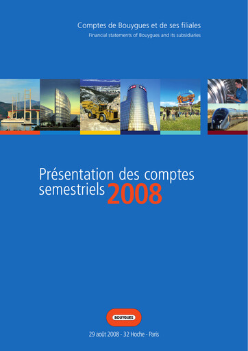 Thumbnail Bouygues Financial Statement 2008-h1