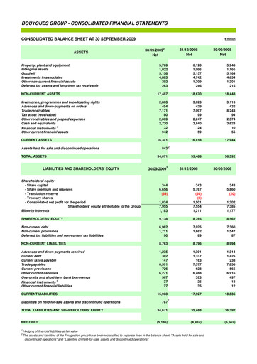 Thumbnail Bouygues Financial Statement 2009-9m
