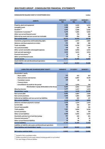 Thumbnail Bouygues Financial Statement 2012-9m