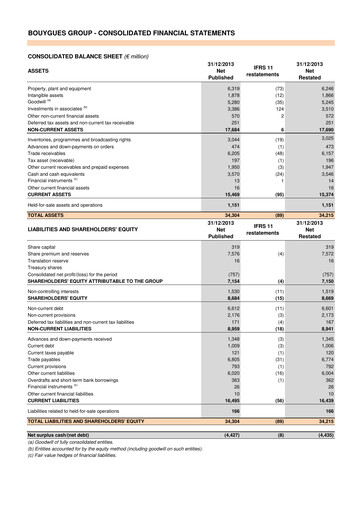Thumbnail Bouygues Financial Statement 2013