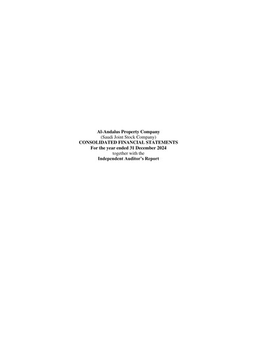 Thumbnail Alandalus Property Company Financial Statement 2024