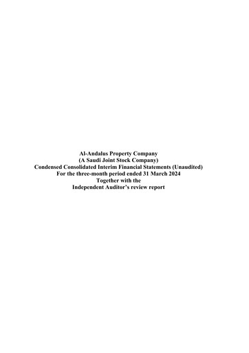 Miniature Alandalus Property Company Rapport trimestriel 2024-q1