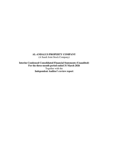 Miniature Alandalus Property Company Rapport trimestriel 2026-q1