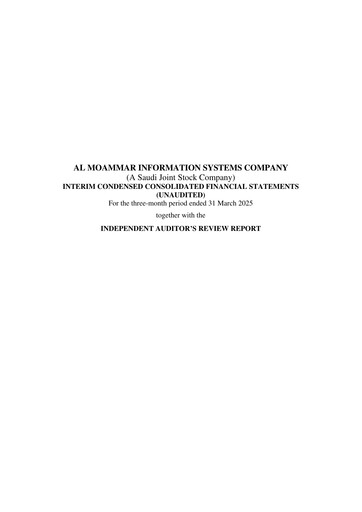Thumbnail Al Moammar Information Systems Quarterly Report 2025-q1