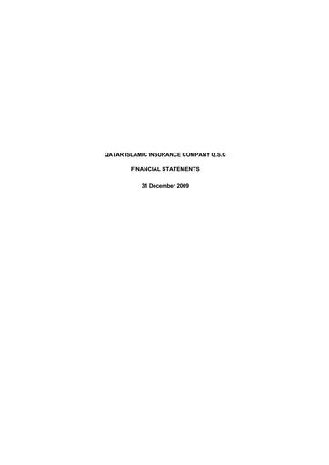 Thumbnail Qatar Islamic Insurance Group Financial Statement 2009