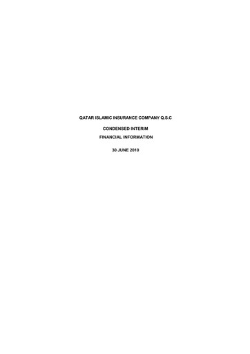 Thumbnail Qatar Islamic Insurance Group Financial Statement 2010-h1