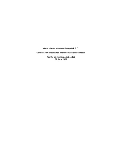 Thumbnail Qatar Islamic Insurance Group Financial Statement 2023-h1