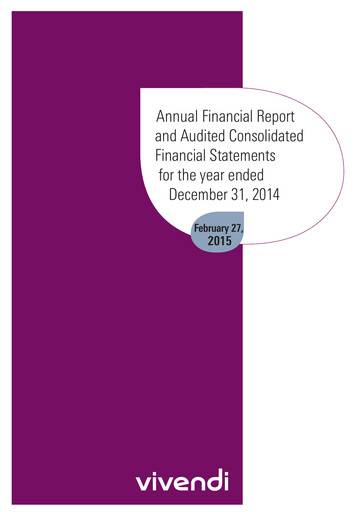 Thumbnail Vivendi Financial Report 2014