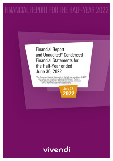 Thumbnail Vivendi Half-year Report 2022-h1