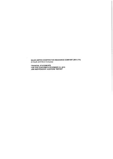 Thumbnail Walaa Cooperative Insurance Company Financial Statement 2015