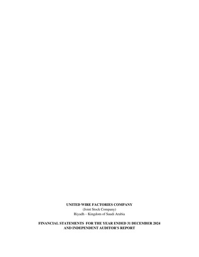 Thumbnail United Wire Factories Company Financial Statement 2024