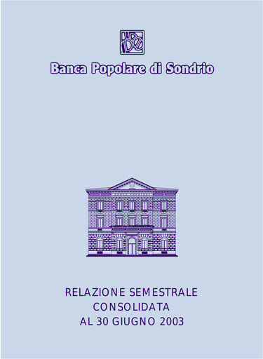 Miniature Banca Popolare di Sondrio Rapport semestriel 2003-h1