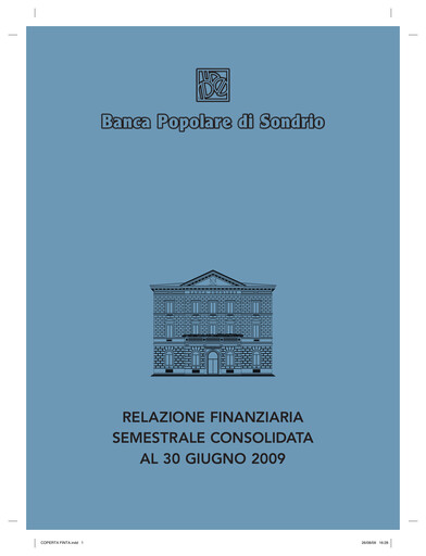 Miniature Banca Popolare di Sondrio Rapport semestriel 2009-h1