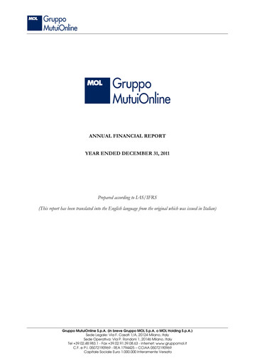 Thumbnail Moltiply Group (Gruppo Mutuionline) Annual Report 2011