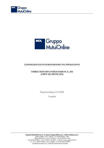 Thumbnail Moltiply Group (Gruppo Mutuionline) Quarterly Report 2011-q1