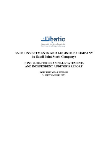 Thumbnail Batic Investments and Logistics Company Financial Statement 2022