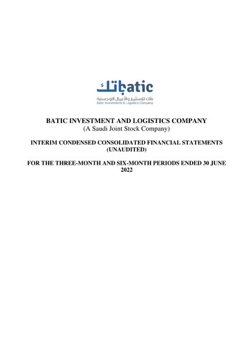 Thumbnail Batic Investments and Logistics Company Quarterly Report 2022-q2