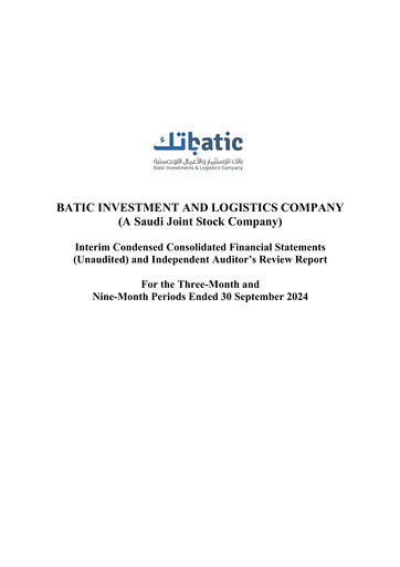 Thumbnail Batic Investments and Logistics Company Quarterly Report 2024-q3