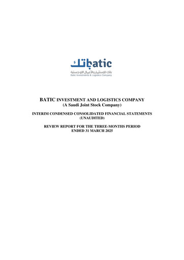 Thumbnail Batic Investments and Logistics Company Quarterly Report 2025-q1