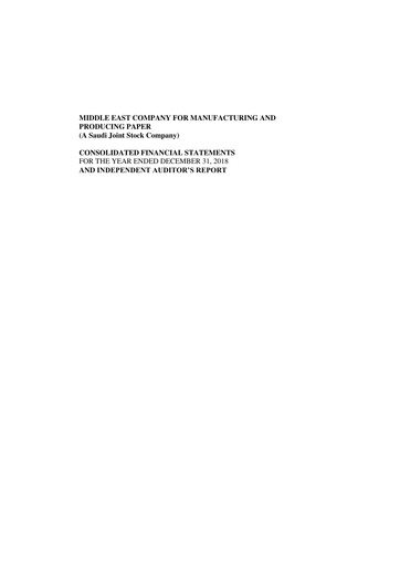 Thumbnail Mepco (Middle East Company for Manufacturing and Producing Paper) Financial Statement 2018