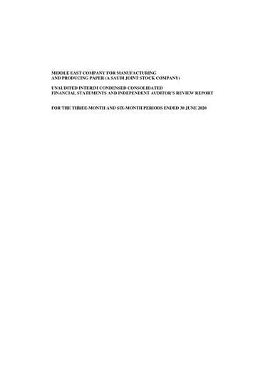 Miniature Mepco (Middle East Company for Manufacturing and Producing Paper) Rapport semestriel 2020-h1