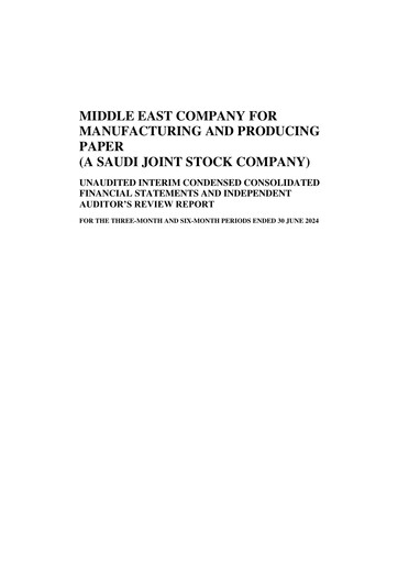 Miniature Mepco (Middle East Company for Manufacturing and Producing Paper) Rapport semestriel 2024-h1
