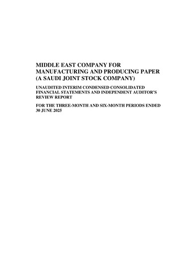 Miniature Mepco (Middle East Company for Manufacturing and Producing Paper) Rapport semestriel 2025-h1