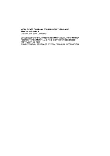 Thumbnail Mepco (Middle East Company for Manufacturing and Producing Paper) Quarterly Report 2018-q3