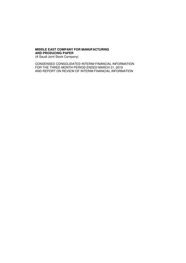 Thumbnail Mepco (Middle East Company for Manufacturing and Producing Paper) Quarterly Report 2019-q1