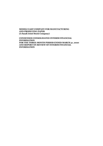 Thumbnail Mepco (Middle East Company for Manufacturing and Producing Paper) Quarterly Report 2020-q1