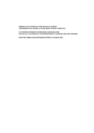 Thumbnail Mepco (Middle East Company for Manufacturing and Producing Paper) Quarterly Report 2023-q1