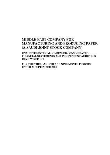 Thumbnail Mepco (Middle East Company for Manufacturing and Producing Paper) Quarterly Report 2025-q3
