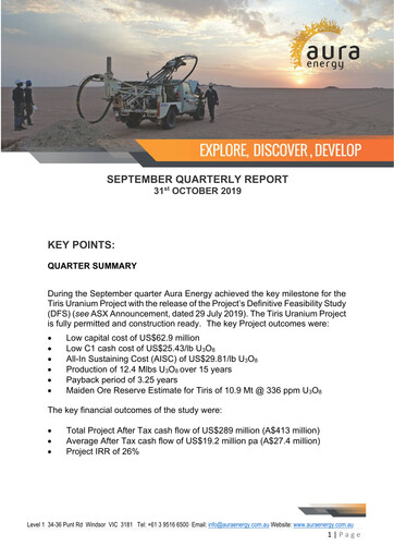 Thumbnail Aura Energy Quarterly Report 2019-q1