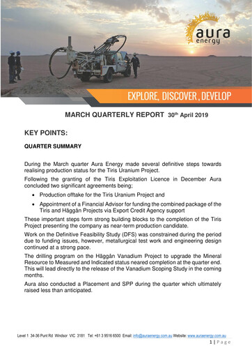 Thumbnail Aura Energy Quarterly Report 2019-q3