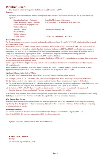 Thumbnail Bendigo and Adelaide Bank Half-year Report 2000-h1