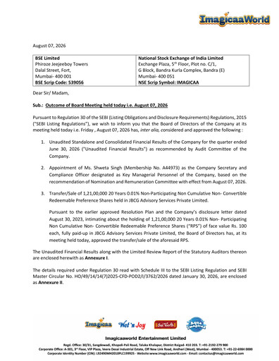 Thumbnail Imagicaaworld Entertainment Quarterly Report 2026-q1