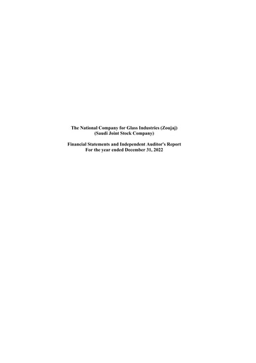 Thumbnail The National Company for Glass Industries Financial Statement 2022