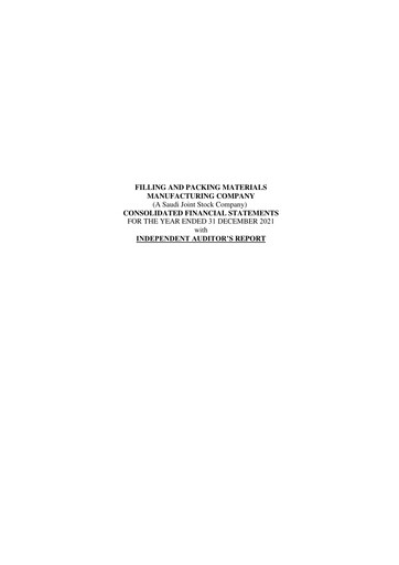 Thumbnail Filling and Packing Materials Manufacturing Company Financial Statement 2021
