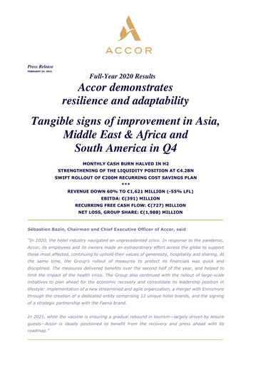 Thumbnail Accor Financial Report 2020