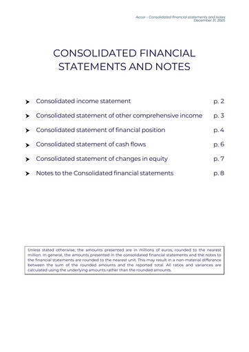Thumbnail Accor Financial Statement 2025