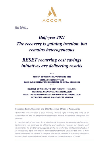 Thumbnail Accor Half-year Report 2021-h1