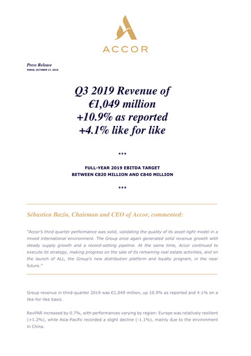 Thumbnail Accor Quarterly Report 2019-q3