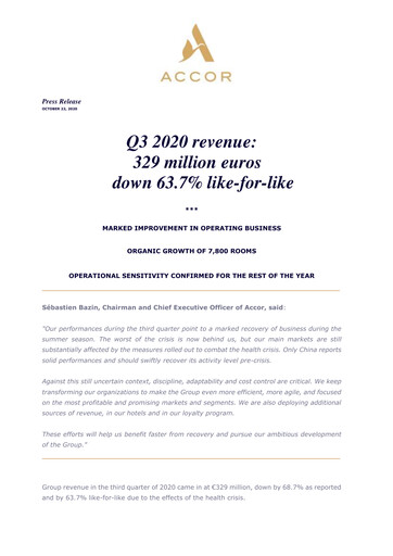 Thumbnail Accor Quarterly Report 2020-q3