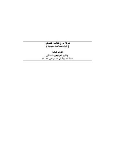 Thumbnail Buruj Cooperative Insurance Company Financial Statement 2023