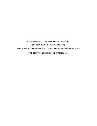 Thumbnail Buruj Cooperative Insurance Company Financial Statement 2023