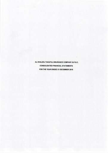 Thumbnail Al Khaleej Takaful Insurance Company Financial Statement 2018
