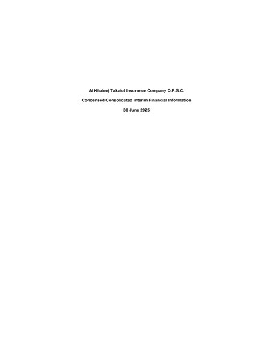 Thumbnail Al Khaleej Takaful Insurance Company Financial Statement 2025-h1