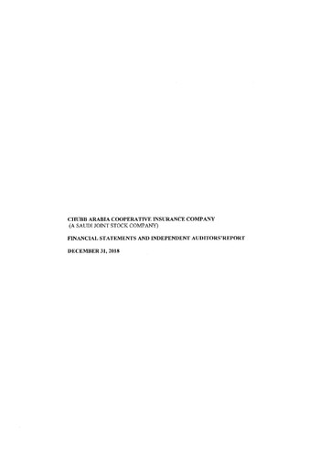Thumbnail Chubb Arabia Cooperative Insurance Company Financial Statement 2018
