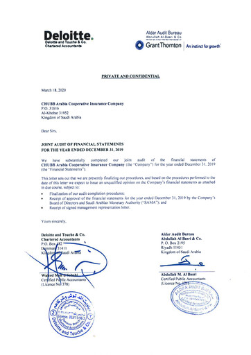 Thumbnail Chubb Arabia Cooperative Insurance Company Financial Statement 2019