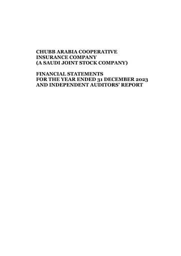 Thumbnail Chubb Arabia Cooperative Insurance Company Financial Statement 2023